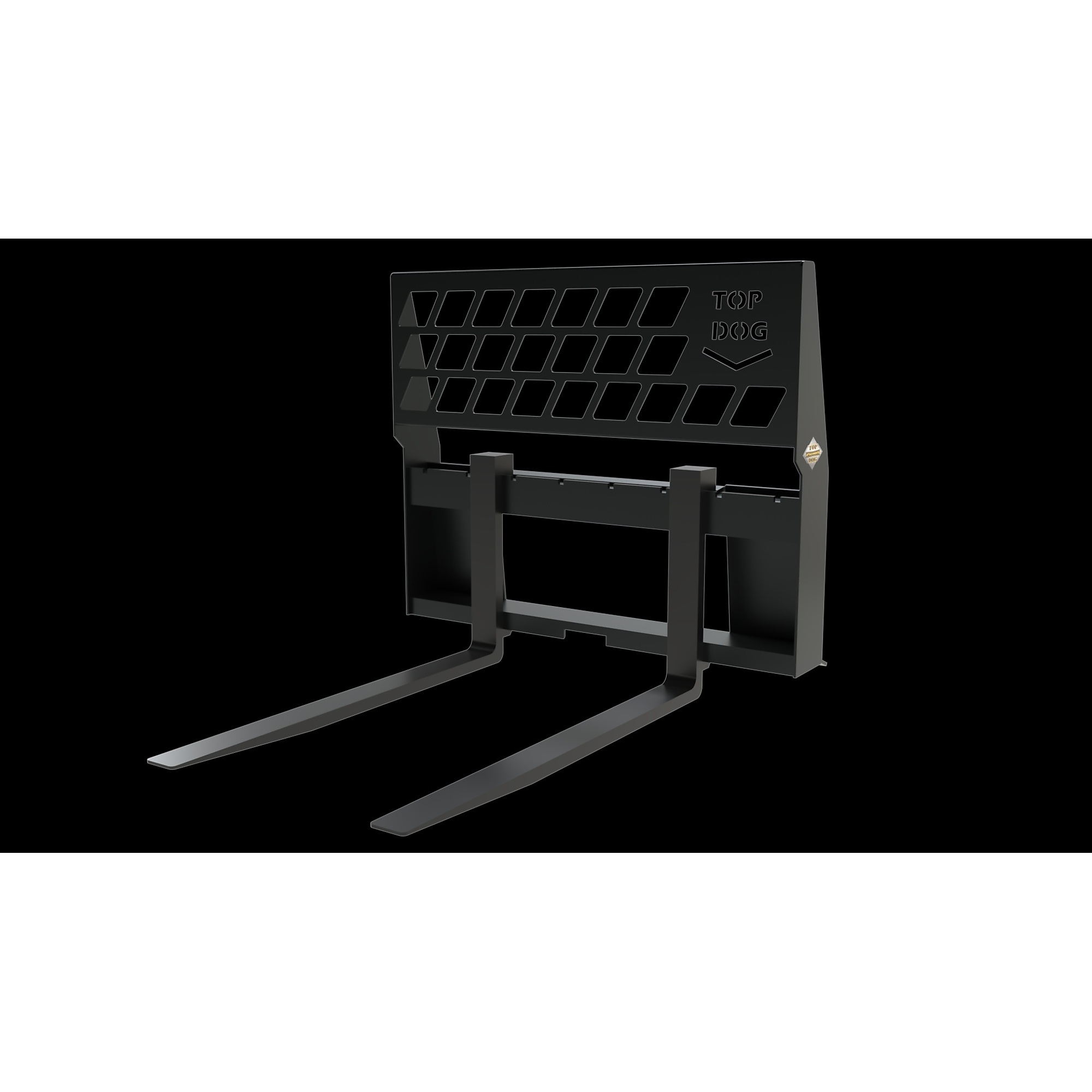 Top Dog Attachments Walk Through Pallet Fork Set — 4400-Lb. Capacity, Hardox Slider Bar, Model# 9010010